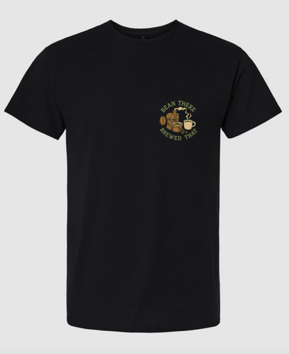 Custom Short Sleeve T-Shirts - Dogs and Coffee Roaster Logo.