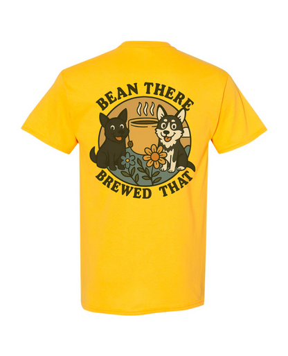 Custom Short Sleeve T-Shirts - Dogs and Coffee Roaster Logo.