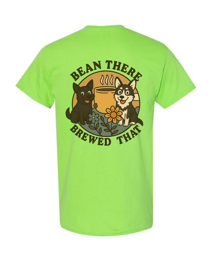 Custom Short Sleeve T-Shirts - Dogs and Coffee Roaster Logo.