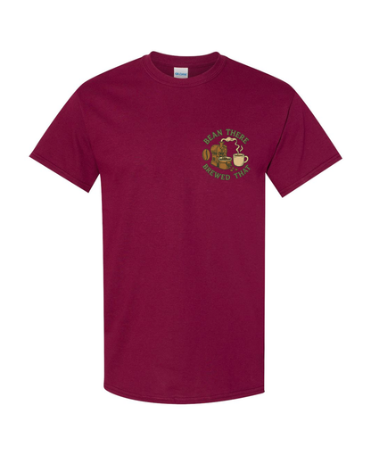Custom Short Sleeve T-Shirts - Dogs and Coffee Roaster Logo.