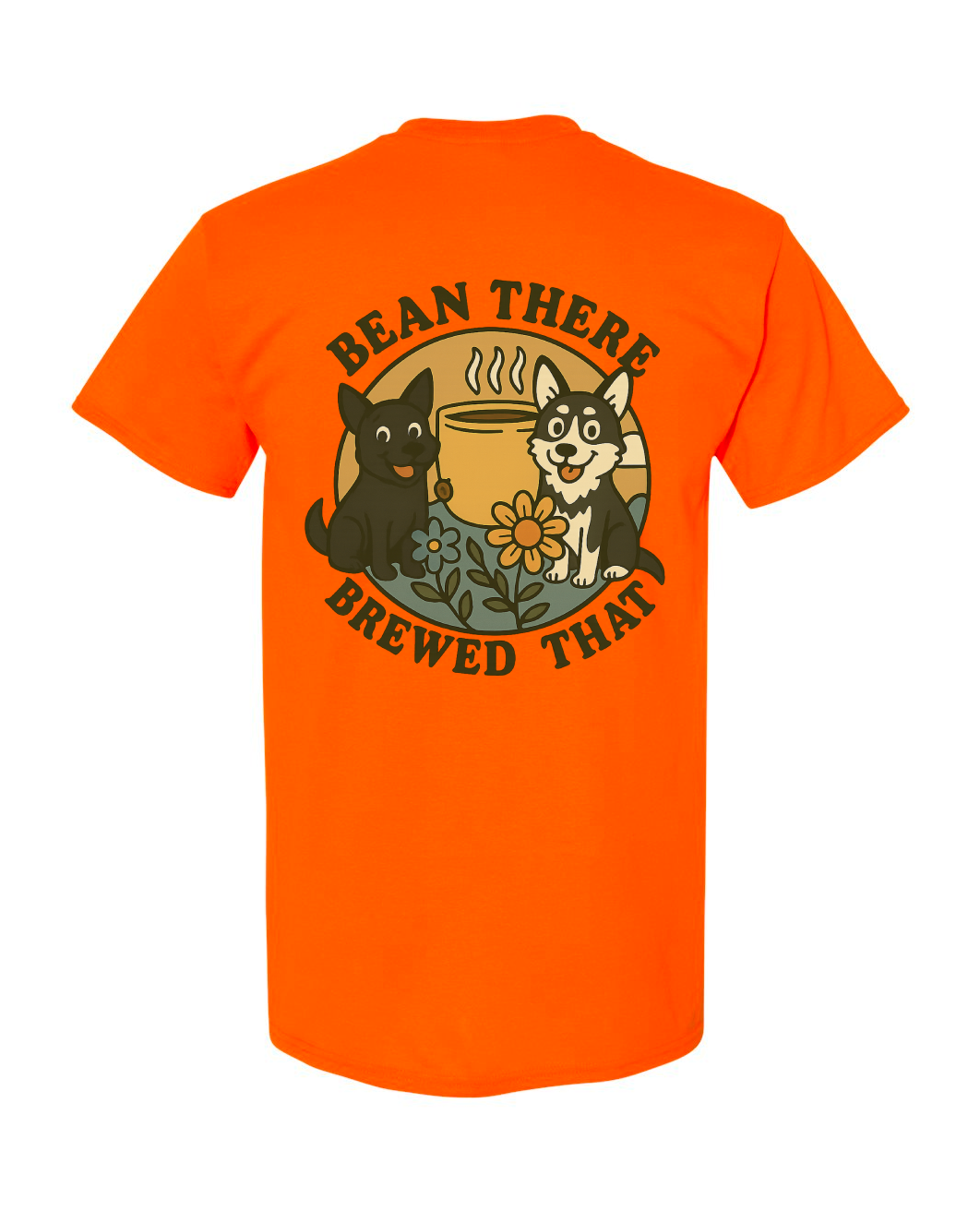Custom Short Sleeve T-Shirts - Dogs and Coffee Roaster Logo.