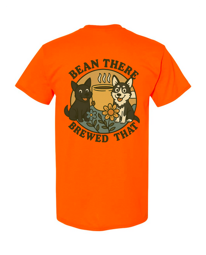Custom Short Sleeve T-Shirts - Dogs and Coffee Roaster Logo.