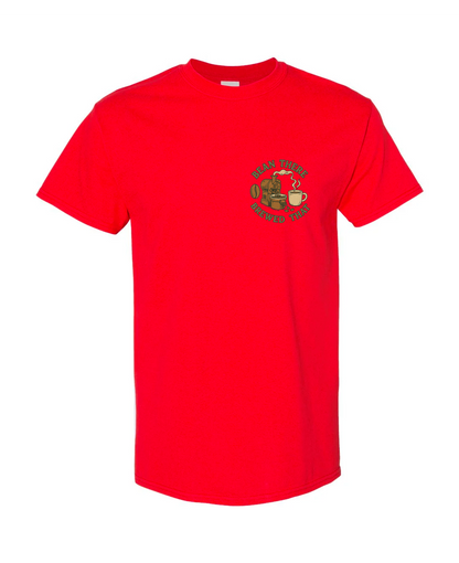 Custom Short Sleeve T-Shirts - Dogs and Coffee Roaster Logo.