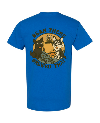 Custom Short Sleeve T-Shirts - Dogs and Coffee Roaster Logo.
