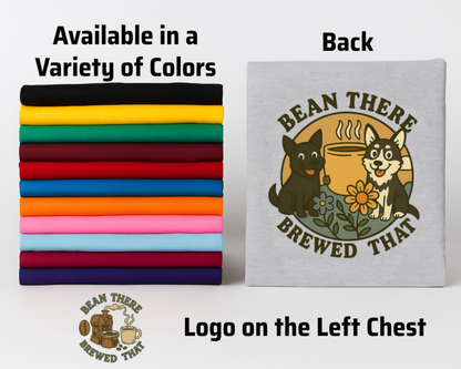 Custom Short Sleeve T-Shirts - Dogs and Coffee Roaster Logo.