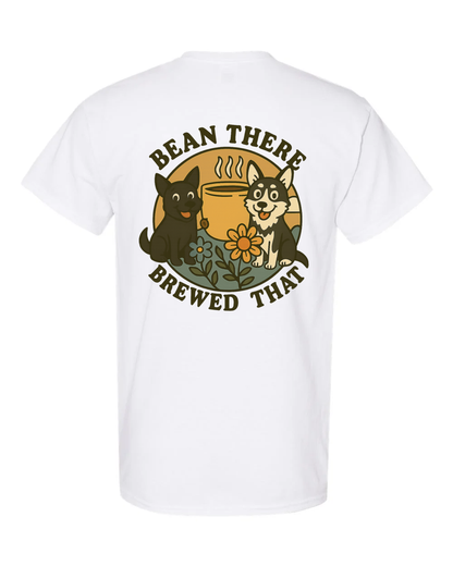 Custom Short Sleeve T-Shirts - Dogs and Coffee Roaster Logo.
